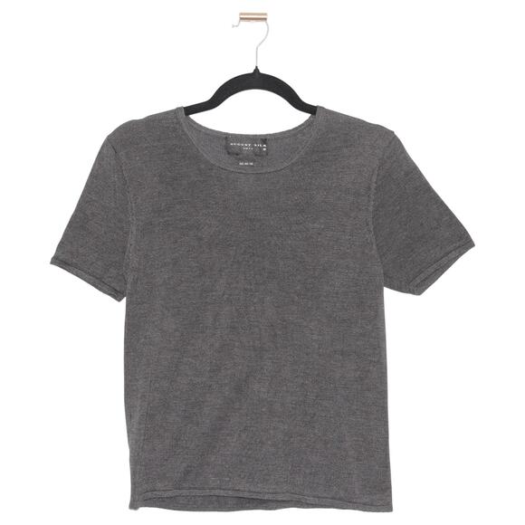 August Silk Gray Short Sleeve 100% Silk Sweater Size Large - Picture 1 of 4